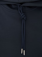 Reiss Airforce Blue Fabien Premium Interlock-Jersey Hoodie - Image 6 of 6