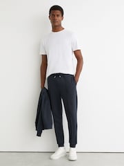 Reiss Airforce Blue Premier Stretch-Jersey Tailored Joggers - Image 1 of 6