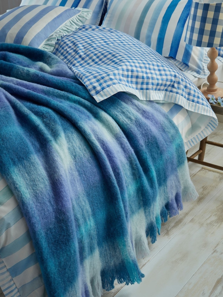 Bluebellgray Sea Blue Highland Check Throw - Image 1 of 4