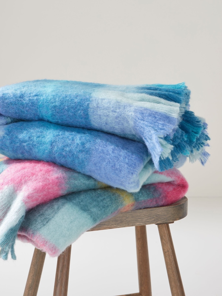 Bluebellgray Sea Blue Highland Check Throw - Image 2 of 4