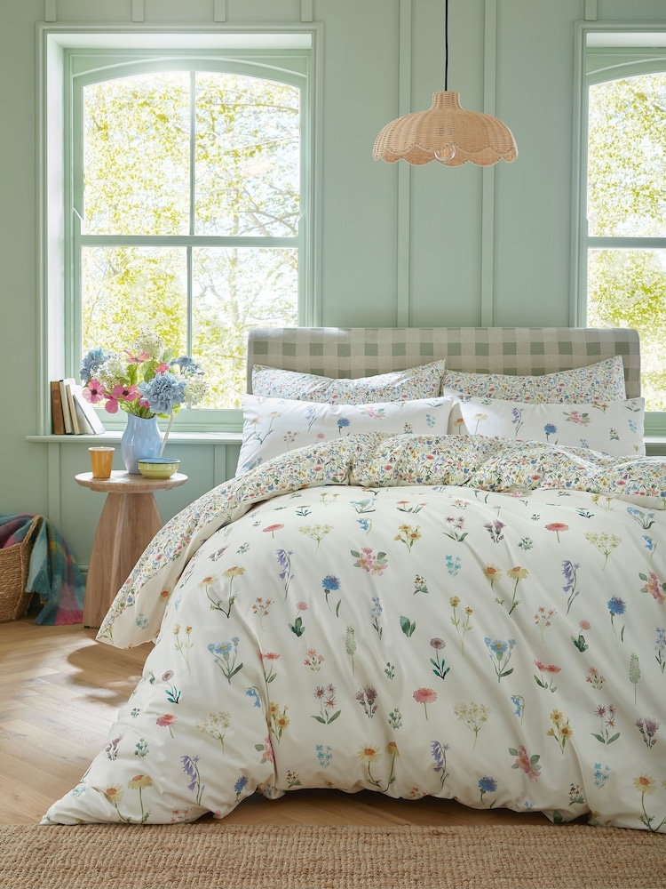 Bluebellgray Spring Green Woodbridge 200 Thread Count Duvet Cover and Pillowcase Set - Image 1 of 7 Bluebellgray Spring Green Woodbridge 200 Thread Count Duvet Cover and Pillowcase Set - Image 1 of 7