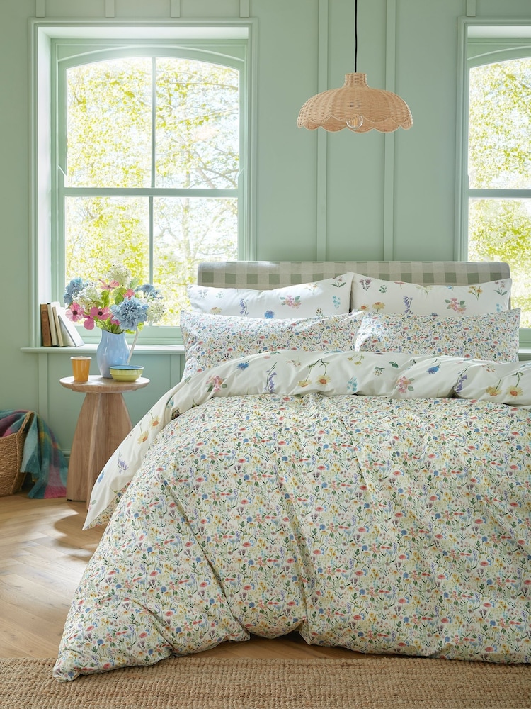 Bluebellgray Spring Green Woodbridge 200 Thread Count Duvet Cover and Pillowcase Set - Image 2 of 7 Bluebellgray Spring Green Woodbridge 200 Thread Count Duvet Cover and Pillowcase Set - Image 2 of 7