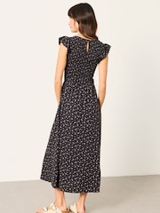 FatFace Demi Black Mini Paisley Jersey Midi Dress - Image 2 of 5