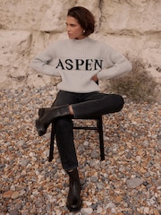 Mint Velvet Grey Aspen Knit Jumper - Image 1 of 7