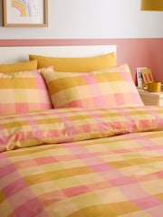 طقم غطاء لحاف بنقشة مربعات Block Check سهل العناية من Fusion - Image 2 of 4