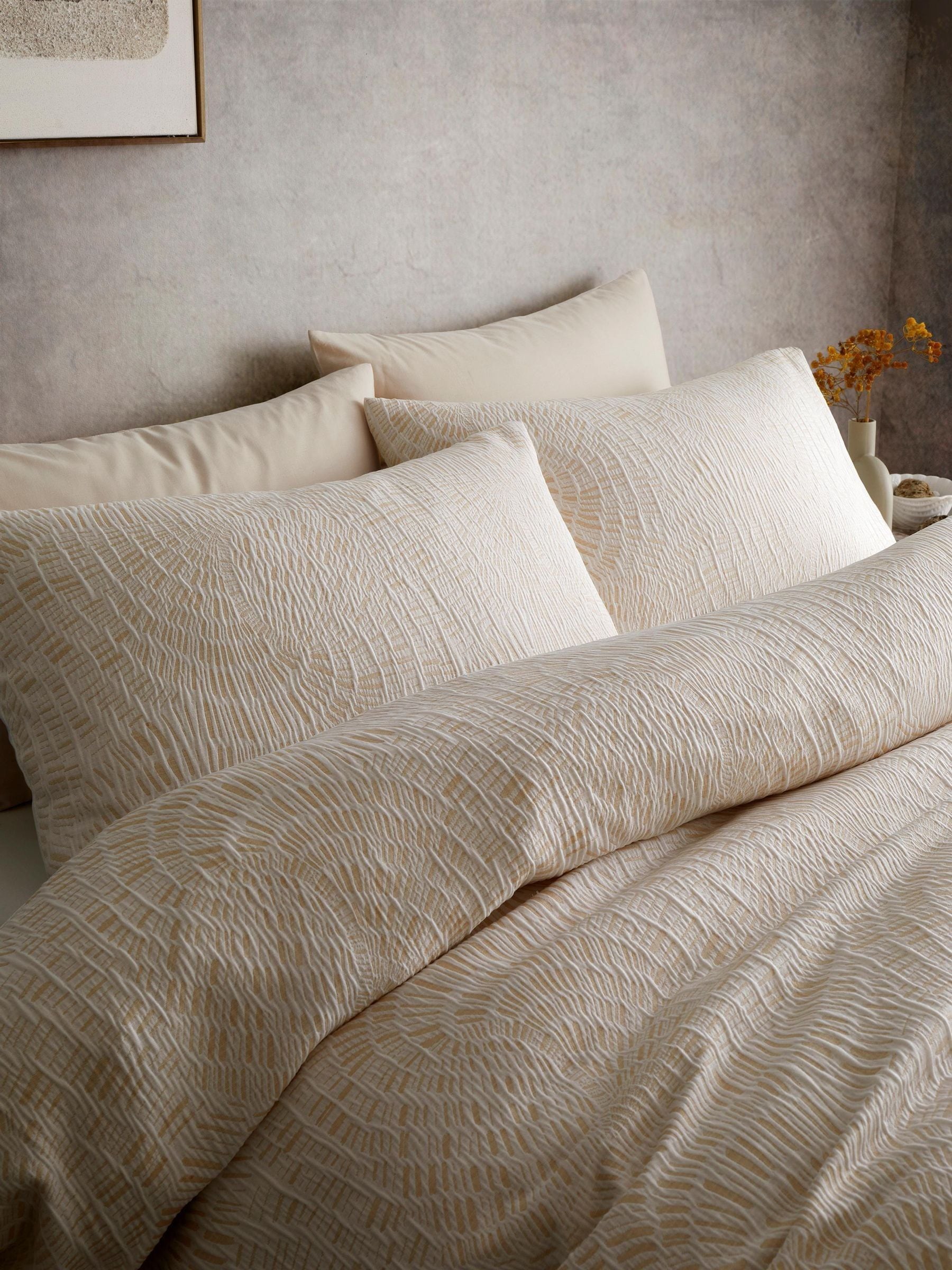 Appletree Fossil Jacquard Duvet Cover Set In Natural - Image 5