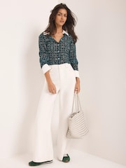 Mint Velvet Green Printed Sheer Shirt - Image 4 of 8