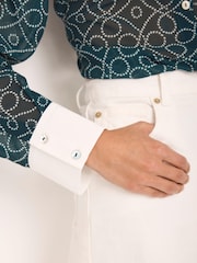 Mint Velvet Green Printed Sheer Shirt - Image 5 of 8