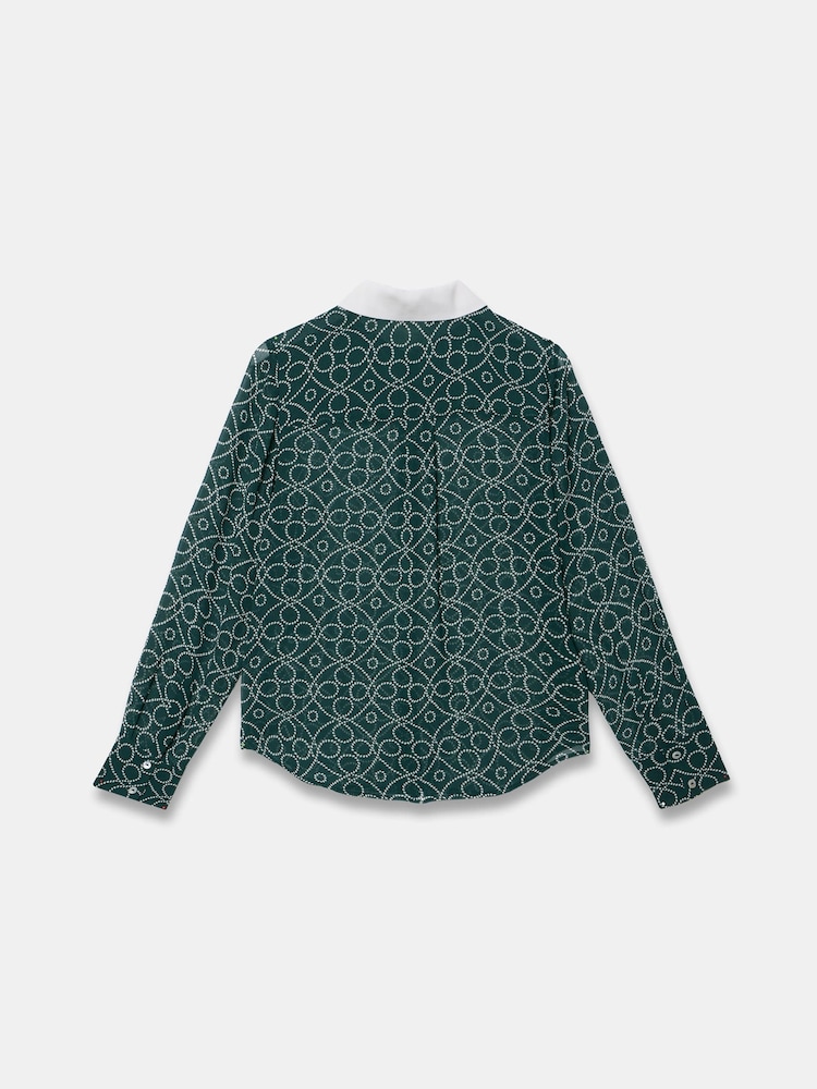 Mint Velvet Green Printed Sheer Shirt - Image 8 of 8