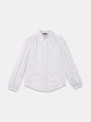 Mint Velvet Grey Diamond Striped Jacquard Shirt - Image 7 of 8