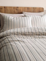 Appletree Natural Yarn Dyed Thin Stripe Woven Duvet Cover Set - Image 2 of 3