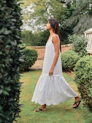 The Set Cotton Broderie Midi Dress White - Image 2 of 7