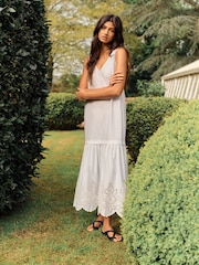 The Set Cotton Broderie Midi Dress White - Image 4 of 7