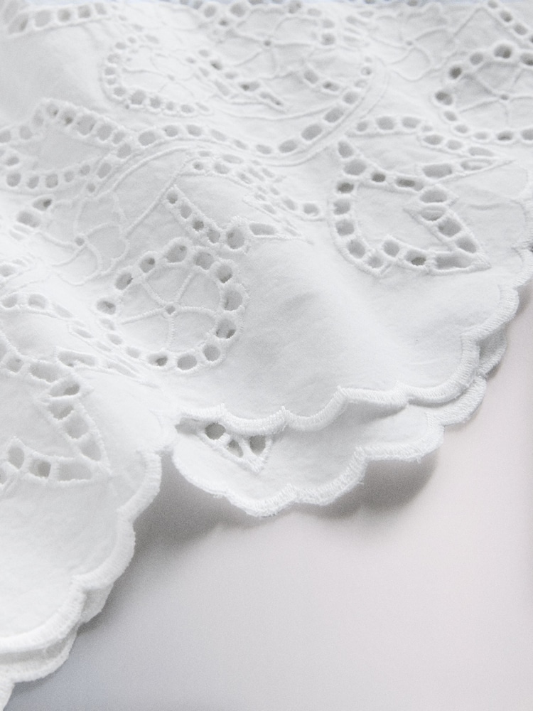 The Set Cotton Broderie Midi Dress White - Image 7 of 7 The Set Cotton Broderie Midi Dress White - Image 7 of 7