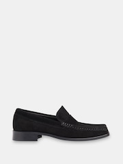 Whistles Black Mora Suede Square Toe Loafers - Image 2 of 4