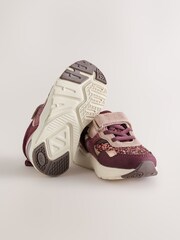 Burgundy Red Glitter Standard Fit (F) Elastic Lace Touch Fasten Trainers - Image 3 of 5