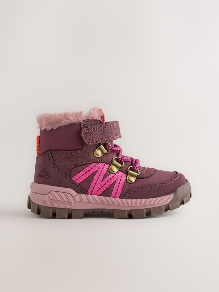 Burgundy Red Touch Fastening Hiker Boots - Image 2 of 5 Burgundy Red Touch Fastening Hiker Boots - Image 2 of 5