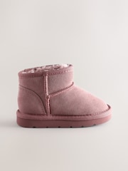 Pink Wide Fit (G) Water Repellent Suede Pull On Boots - Image 2 of 5