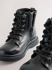 Black Standard Fit (F) Lace Up Ankle Boots - Image 5 of 6