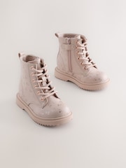 Pink Cherry Standard Fit (F) Lace Up Ankle Boots - Image 2 of 6