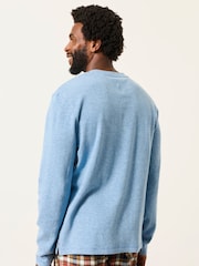 Bleu clair - Haut de pyjama Henley FatFace - Image 2 de 7