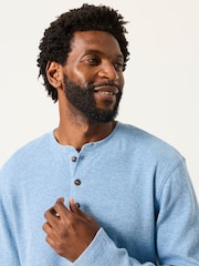 Bleu clair - Haut de pyjama Henley FatFace - Image 5 de 7