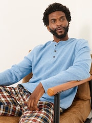 Bleu clair - Haut de pyjama Henley FatFace - Image 6 de 7