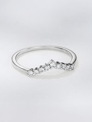 The Diamond Store White 0.15ct Lab Diamond Wishbone Ring H/Si Quality in 925 Sterling Silver - Image 1 of 8