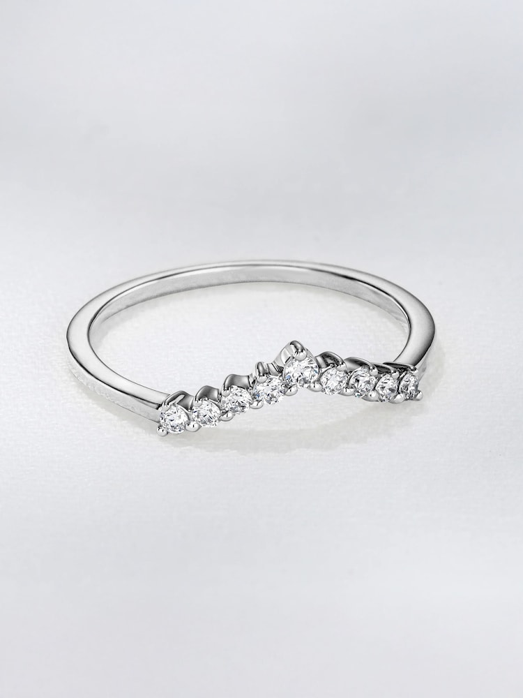 The Diamond Store White 0.15ct Lab Diamond Wishbone Ring H/Si Quality in 925 Sterling Silver - Image 1 of 8