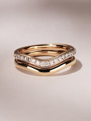 The Diamond Store White Duo Wave Stacking Lab Diamond Ring 0.26ct in 9K Gold - Image 1 of 7
