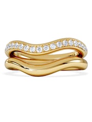 The Diamond Store White Duo Wave Stacking Lab Diamond Ring 0.26ct in 9K Gold - Image 3 of 7