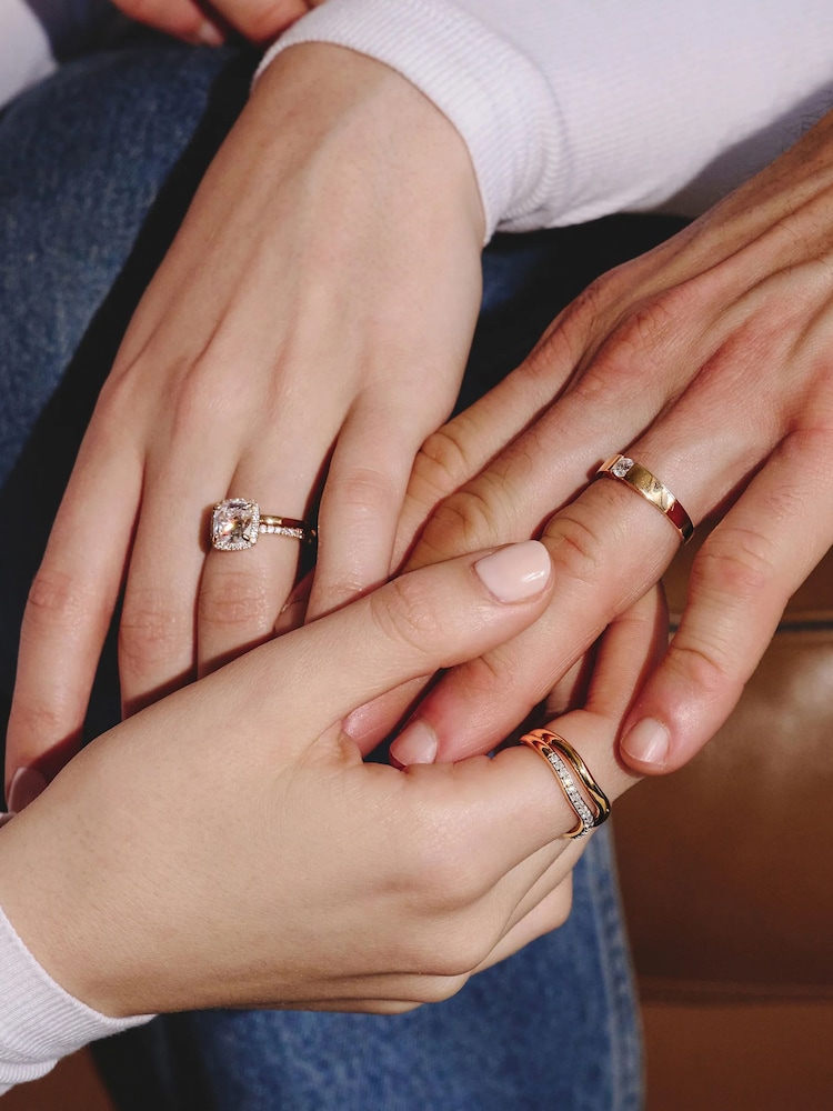 The Diamond Store White Duo Wave Stacking Lab Diamond Ring 0.26ct in 9K Gold - Image 7 of 7