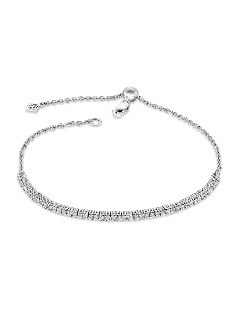 The Diamond Store White Adjustable Lab Diamond Tennis Bracelet 0.50ct in 925 Silver - Image 1 of 7