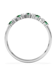The Diamond Store Green White Emerald and Lab Diamond Wishbone Ring in 9K Yellow Gold - Image 4 of 6
