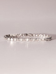 The Diamond Store White Lab Diamond Tennis Bracelet Round Cut 0.10ct H/SI Silver - Image 1 of 5