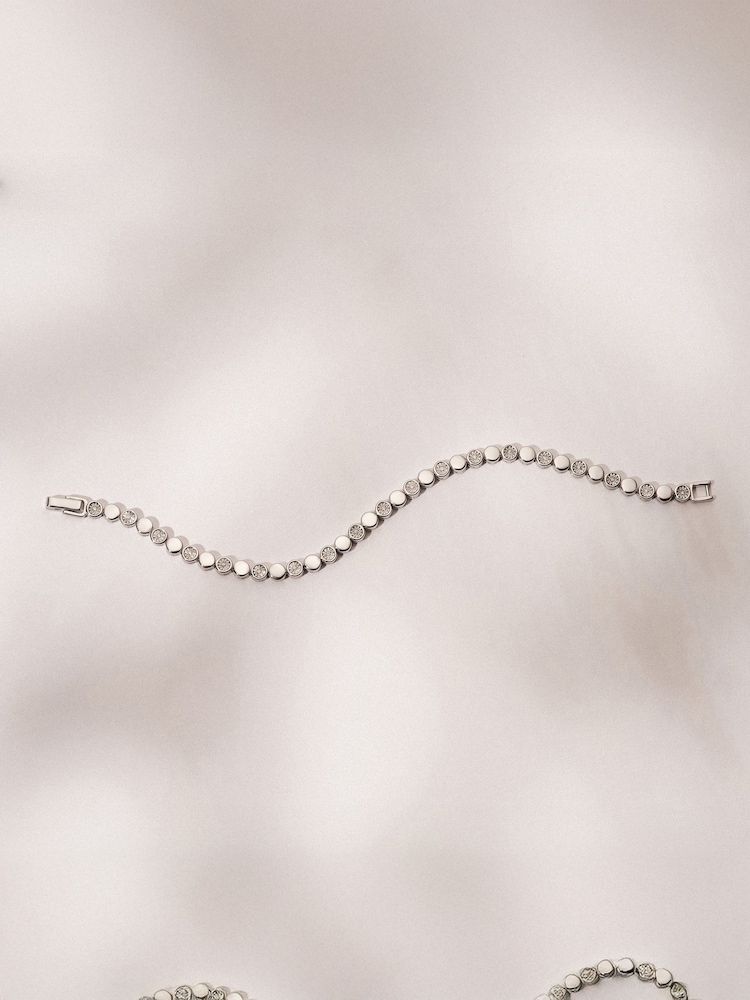 The Diamond Store White Lab Diamond Tennis Bracelet Round Cut 0.10ct H/SI Silver - Image 2 of 5