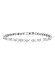 The Diamond Store White Lab Diamond Tennis Bracelet Round Cut 0.10ct H/SI Silver - Image 3 of 5