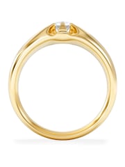 The Diamond Store Gold Lab Diamond Signet Ring 0.25ct Round Cut in 18K Gold Vermeil - Image 4 of 7