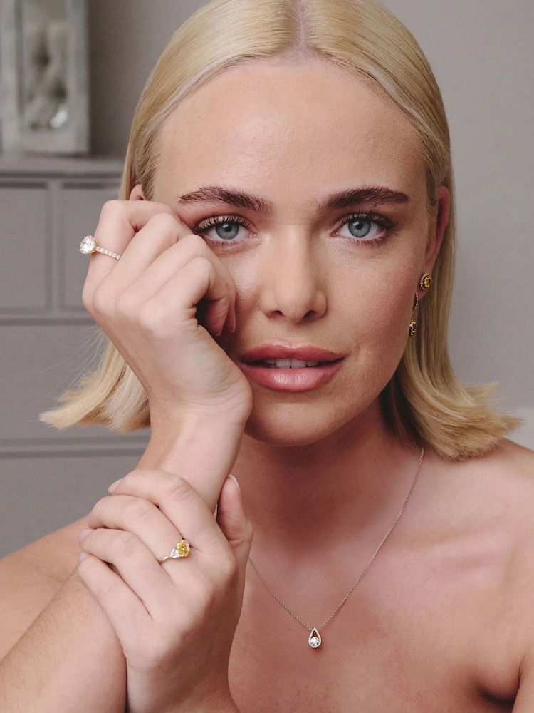 The Diamond Store White Teardrop 0.21ct Round Cut Lab Grown Stud Earrings in Sterling Silver - Image 1 of 3