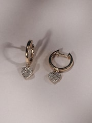 The Diamond Store White Heart Pave Drop Huggie Lab Diamond Earrings 0.29ct in 18k Gold Vermeil - Image 2 of 7