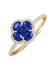 The Diamond Store Blue Alegria Lab Sapphire Ring 1.00ct in 18k Gold Vermeil - Image 1 of 4