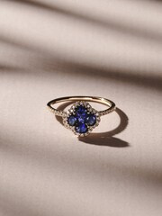 The Diamond Store Blue Alegria Lab Sapphire Ring 1.00ct in 18k Gold Vermeil - Image 2 of 4
