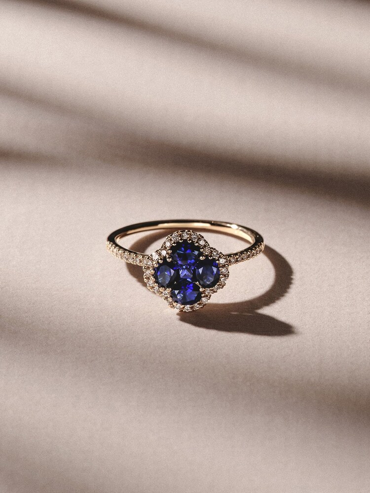 The Diamond Store Blue Alegria Lab Sapphire Ring 1.00ct in 18k Gold Vermeil - Image 2 of 4