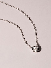 The Diamond Store White Horizon Round Cut Lab Diamond Solitaire Necklace 0.25ct H/SI in 925 Silver - Image 7 of 7