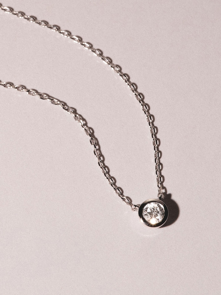 The Diamond Store White Horizon Round Cut Lab Diamond Solitaire Necklace 0.25ct H/SI in 925 Silver - Image 7 of 7