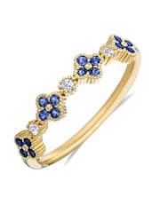 The Diamond Store Blue Alegria 4 Clover Lab Ruby Ring 0.18ct in 18k Gold Vermeil - Image 4 of 5