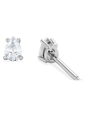 The Diamond Store White Naomi Pear Cut Lab Diamond Stud Earrings 0.30ct H/SI in 925 Silver - Image 3 of 8