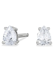 The Diamond Store White Naomi Pear Cut Lab Diamond Stud Earrings 0.30ct H/SI in 925 Silver - Image 4 of 8
