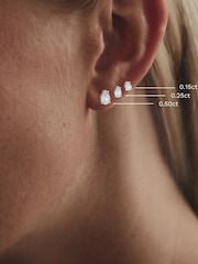 The Diamond Store White Naomi Pear Cut Lab Diamond Stud Earrings 0.30ct H/SI in 925 Silver - Image 8 of 8