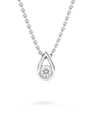 The Diamond Store Sterling Silver Teardrop 0.10ct Round Cut Lab Grown Solitaire Pendant Necklace - Image 2 of 5
